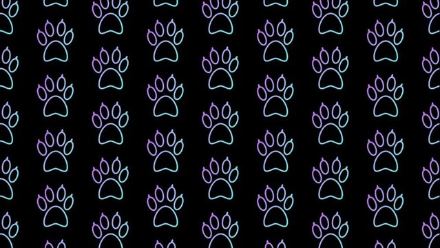 Paws Animal Morph Black Animated Loop Background 4K