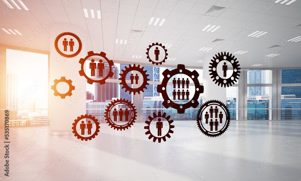 Poster networking and wireless connection as concept for effective modern business