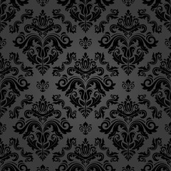 Fototapeta premium Orient vector classic dark pattern. Seamless abstract background with vintage elements. Orient pattern. Ornament for wallpapers and packaging