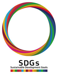 持続可能な開発目標 SDGs エス・ディー・ジーズのコンセプトカラー17色の円形フレーム ベクター