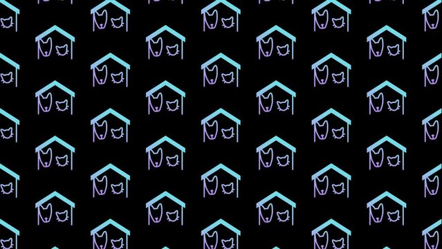 Pets Black Animated Loop Background 4K