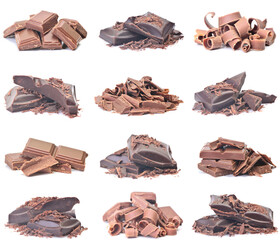 Chocolate on a white background