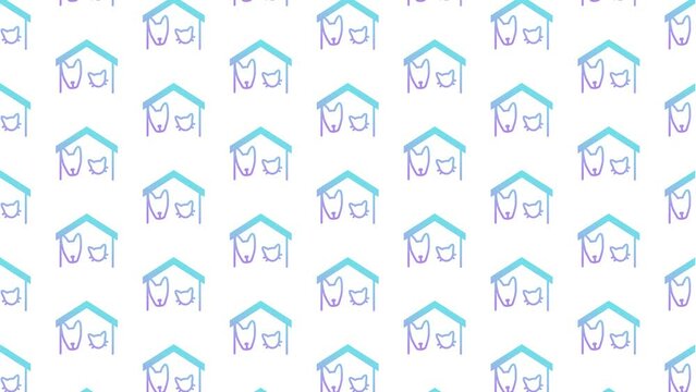 Pets White Animated Loop Background 4K