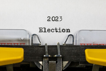 Election 2023 written on an old typewriter	
