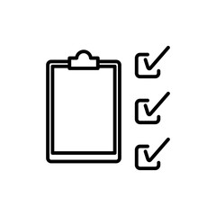 Checklist icon. Check List Flat Icon. Free space boards and three correct. goal of business concept. 