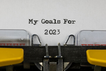 My Goals For 2023 written on an old typewriter	
