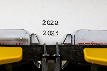 2022 - 2023 written on an old typewriter	