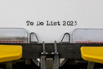 To Do List 2023 - written on an old typewriter	
