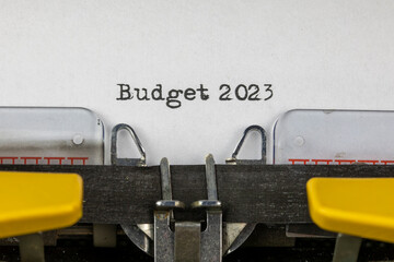 Budget 2023 - written on an old typewriter