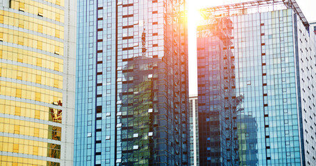 Obraz premium Detail shot of modern office building facade