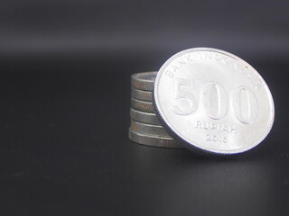 Rupiah Coins, Rupiah photo Indonesia Black Background