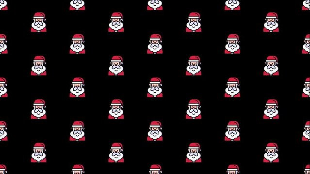 Santa Claus Christmas Black Animated Loop Background 4K