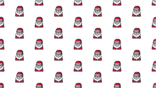 Santa Claus Christmas White Animated Loop Background 4K