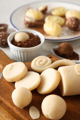 Concept of tasty sweet food, tasty marzipans