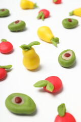Concept of tasty sweet food, tasty marzipans
