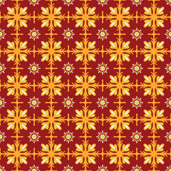 ceramic tile pattern vector, vintage decorative wall, tile flower seamless pattern