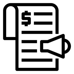 Bill Advertising Icon Outline