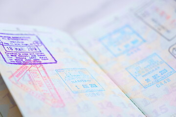 パスポートの査証のページ