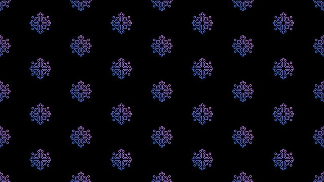 Snowflake Christmas Black Animated Loop Background 4K