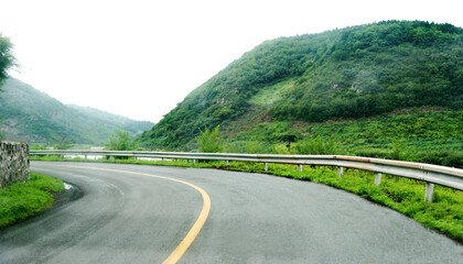 Road turning in the hills