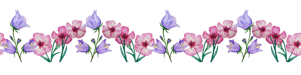 Naklejka na ściany i meble ornament of pink and purple flowers