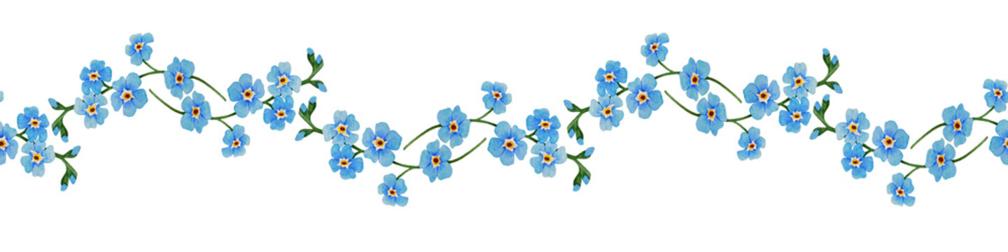 Naklejki blue flower ornament