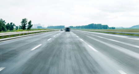 Fototapeta premium Motion blur of empty highway road