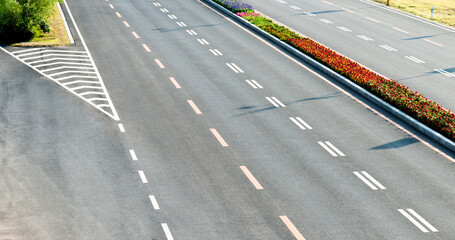 High angle of the asphalt road