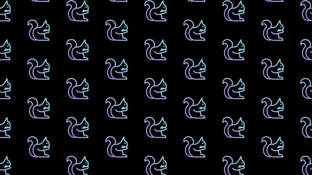 Squirrel Black Animated Loop Background 4K