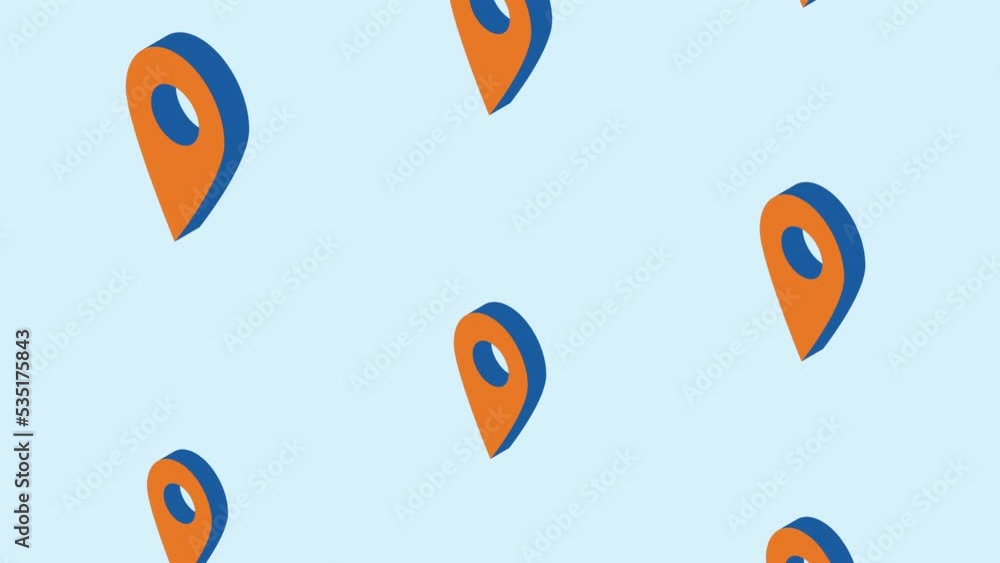 Poster pins pointers location marks animation