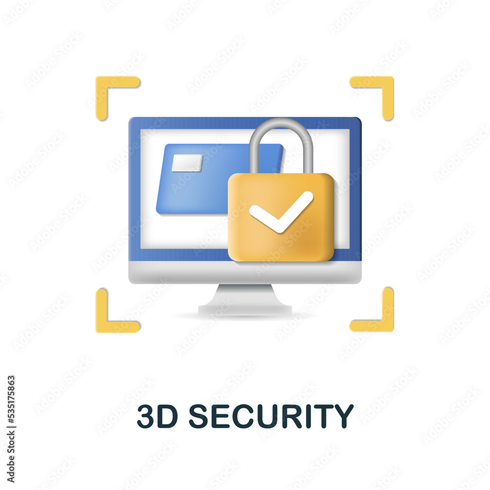 Poster 3d security icon. 3d illustration from e-commerce collection. creative 3d security 3d icon for web d