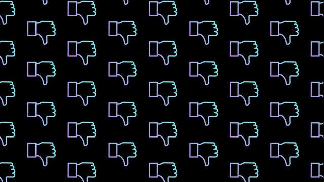 Thumb Down Black Animated Loop Background 4K