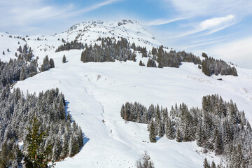 Snow panorama, winter Alps mountains