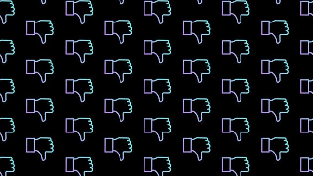Thumb Up Down Black Animated Loop Background 4K