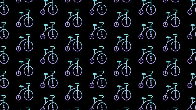 Tricycle Black Animated Loop Background 4K