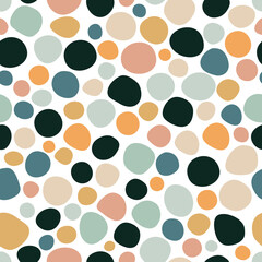 Fototapeta na wymiar Polka dot. Seamless repeat pattern of colorfull circles, points. Vector.