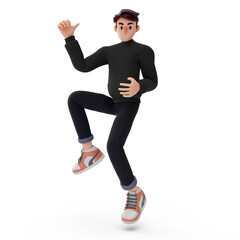 Unique Male Character Pose 3D Illustration