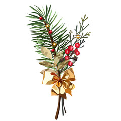 Christmas winter holiday bouquet illustration