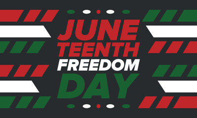 Obraz premium Juneteenth Independence Day. Freedom or Emancipation day. Annual american holiday, celebrated in June 19. African-American history and heritage. Poster, greeting card, banner and background. Vector