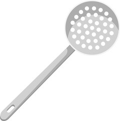 kitchenware stainless steel cooking filter spoon Cartoon illustration isolated object