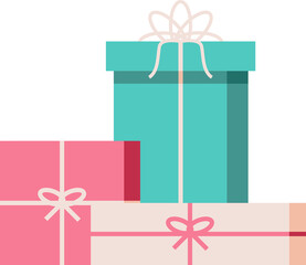present gift boxes cartoon illustration isolated object