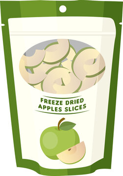 Freeze Dried Apple Slice Package Cartoon Illustration Isolated Object