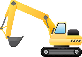 construction excavator cartoon illustration isolated object