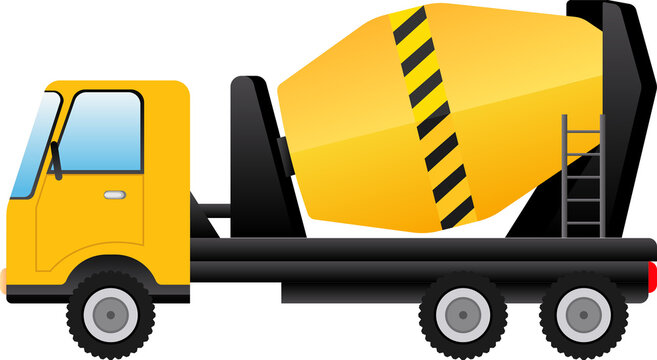 cement mixer truck cartoon illustration isolated object
