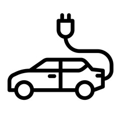 electric car line icon