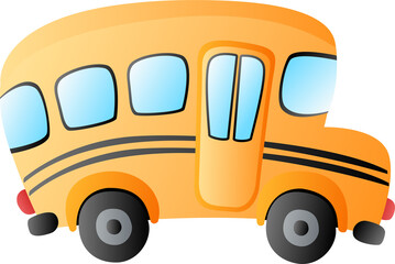 cartoon gradient transportation school bus