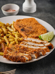Pork cutlet with french fries