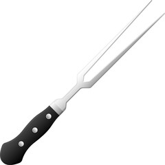 Cartoon kitchenware cultery carving fork gray gradient color