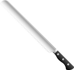 Cartoon kitchenware cultery bread knife gray gradient color
