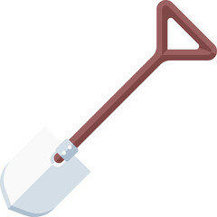 Cartoon shovel with wood holder isolated object illustration